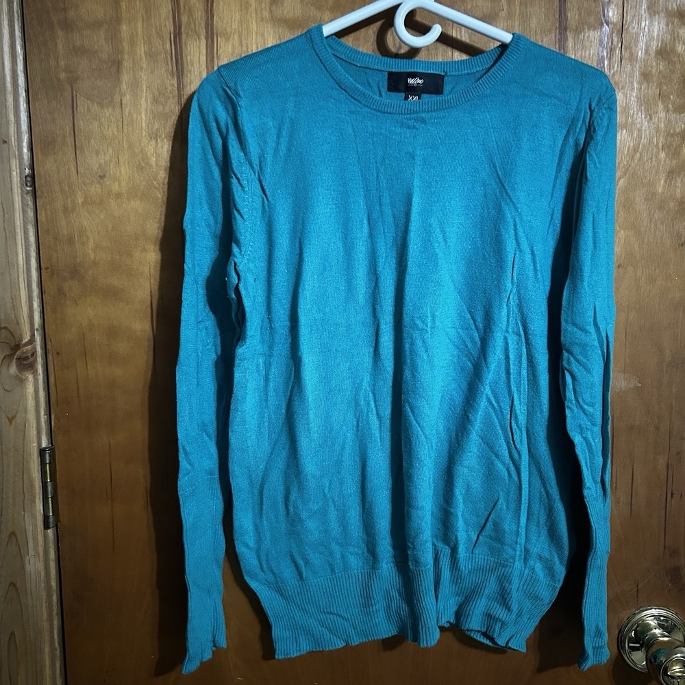 Womans Teal Color Long Sleeve‎ Sweater SZ XXL Target brand